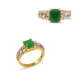 Gold Plated Emerald Ring